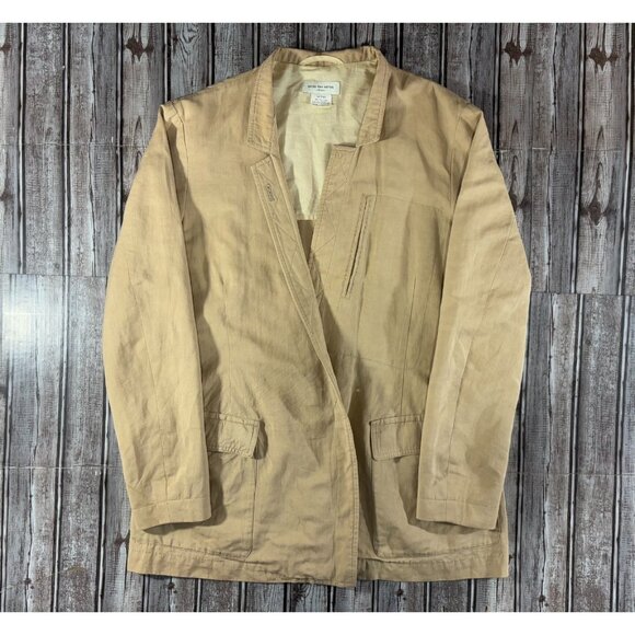Dries Van Noten linen blend open front chore jacket size Medium color beige - Picture 1 of 7